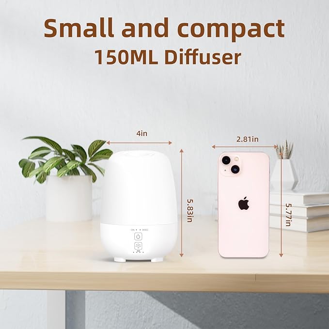 150ML Cordless Essential Oil Diffuser, Built-in 6000mAH Rechargeable Battery - Image 2