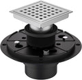 4-3/8 Inch Square Shower Floor Drain Brushed Stainless Steel Drain Kit by Dilvii