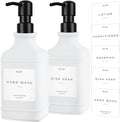 Emerson Essentials Glass Soap Dispenser Set – 16 oz 2-Pack – Refillable Dish & by Emerson+Essentials