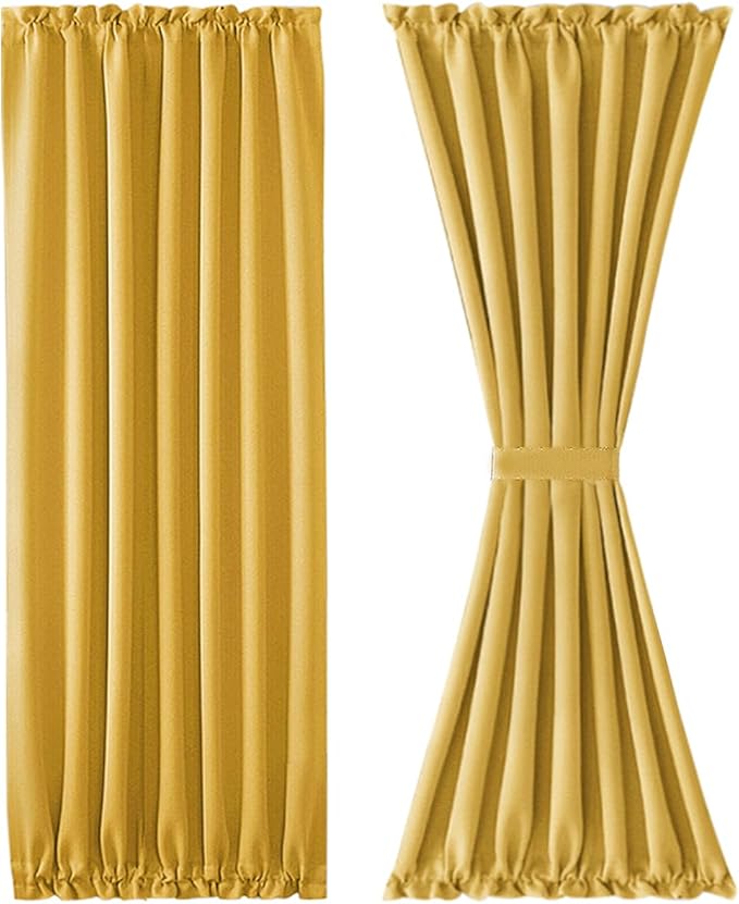 DWCN French Door Curtains – Rod Pocket Thermal Blackout Curtain - Image 7