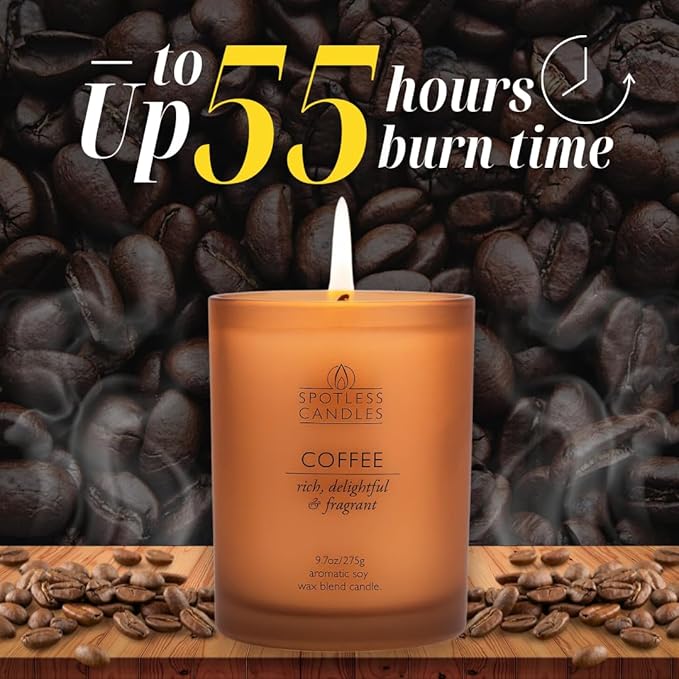 Coffee Candle - 9.7oz Frosted Jar Candles - Image 2