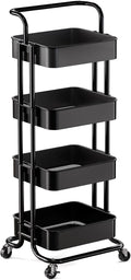 Pipishell 4 Tier Mesh Utility Cart, Rolling Metal Organization Cart by Pipishell
