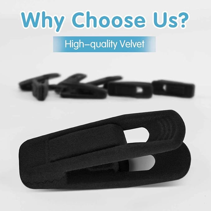Black Velvet Hangers Clips 40 PCS, Pants Hangers Velvet Clips Easily Add to - Image 5