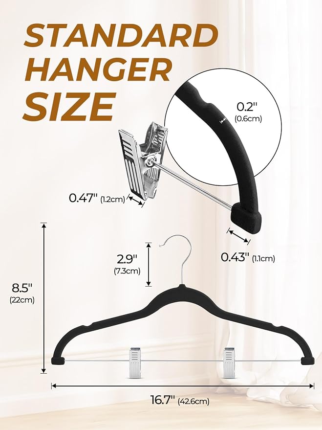 HOUSE DAY Velvet Skirt Hangers 12 Pack, Space Saving Slim Shorts Hanger - Image 8