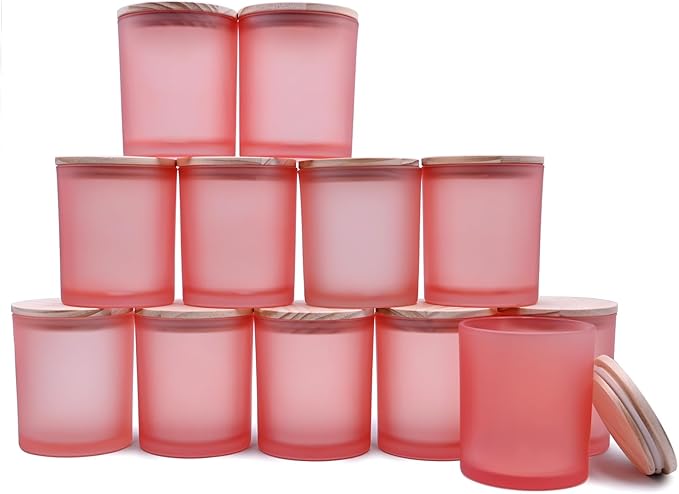 SHOWIN 14 OZ Thick Candle Jars for Making Candles 12 Pcs, 3 Wick Empty Jars by Showin