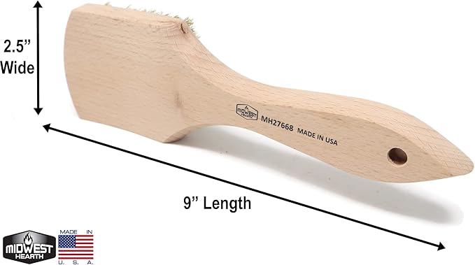 Brass Wire Utility Scrub Brush for Cleaning 9" Hardwood Handle - Image 2