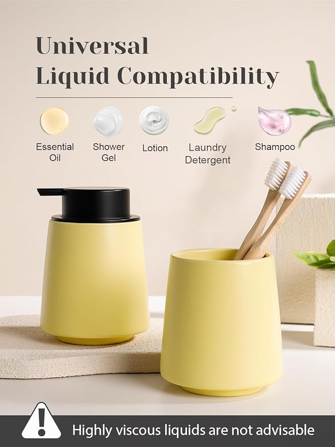 INGOFIN Ceramic Soap Dispenser, 14 oz Bathroom Hand Soap Dispenser, Liquid - Image 7