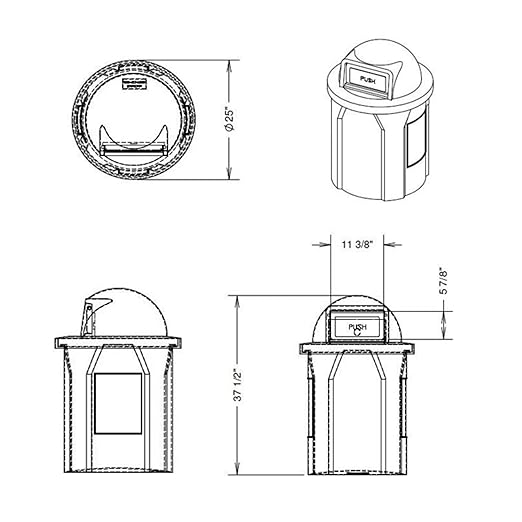42 Gallon Circle 100% Recycled Plastic Heavy Duty Indoor or Outdoor Commercial - Image 8