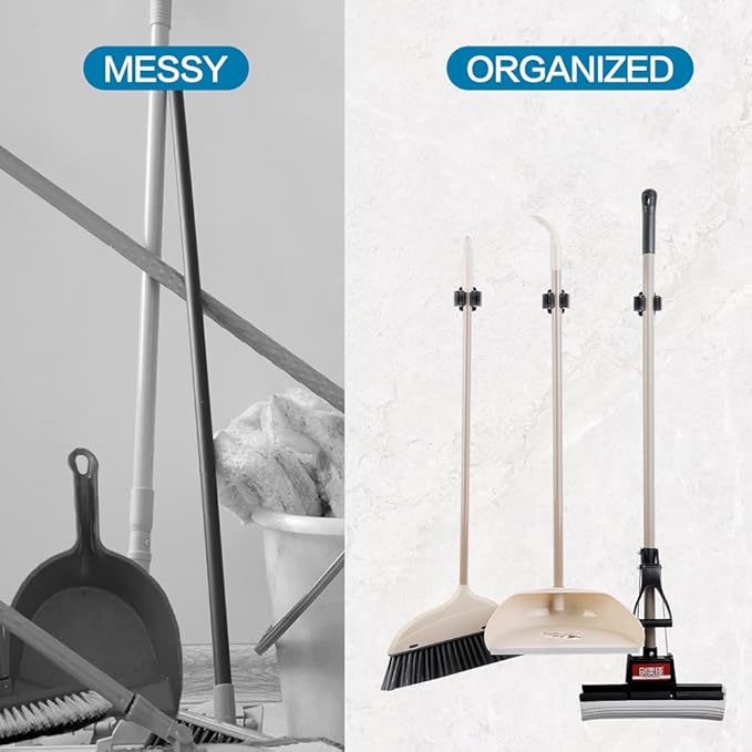 12PCS Broom and Mop Holder, Heavy Duty Garden Tool Organizer Rack Rake and - Image 5