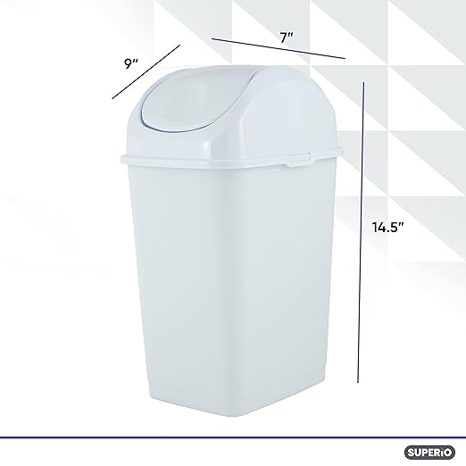 Superio Small Plastic Trash Can - Image 2