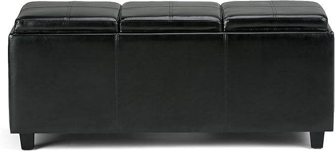 SIMPLIHOME Avalon 42 inch Wide Contemporary Rectangle Storage Ottoman in - Image 7