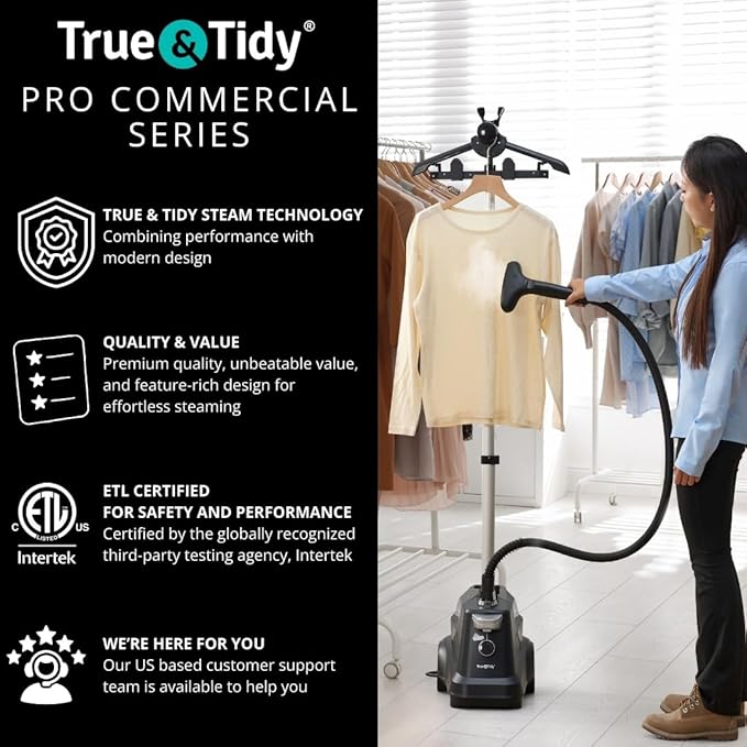 True & Tidy® Heavy-Duty Industrial Standing Garment Steamer - Image 6