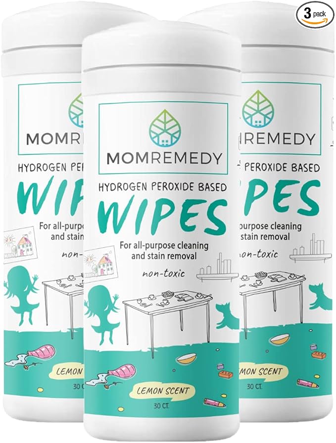 MOMREMEDY Hydrogen Peroxide Cleaning Wipes | All Purpose Cleaner and Stain by MomRemedy