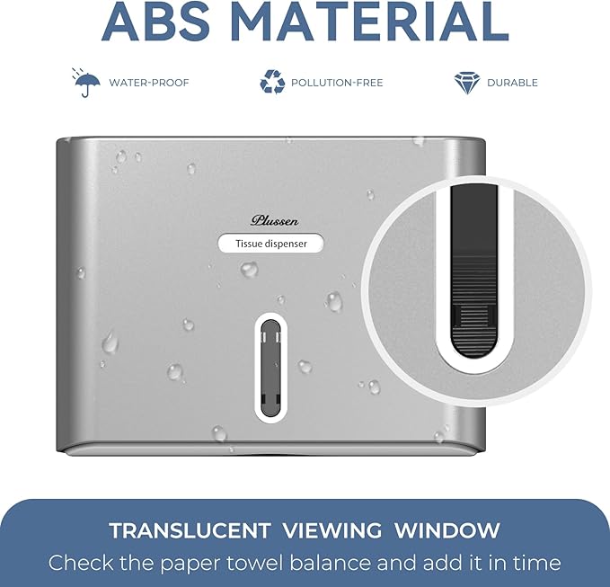 Paper Towel Dispenser Wall Mount, Adhesive No Drilling Multifold Trifold C Fold - Image 7