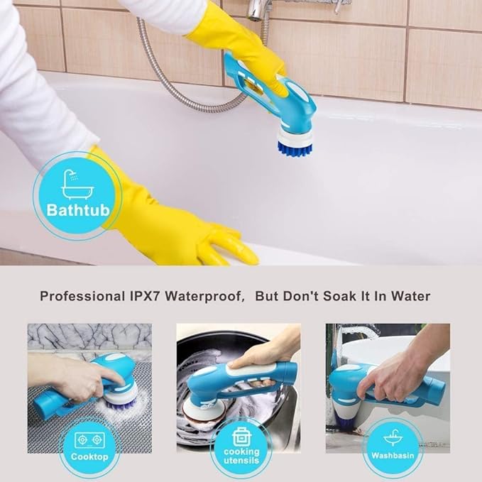 Electric Scrubber Power Cordless, Portable 360 Handheld Washing Cleaning Machine - Image 4