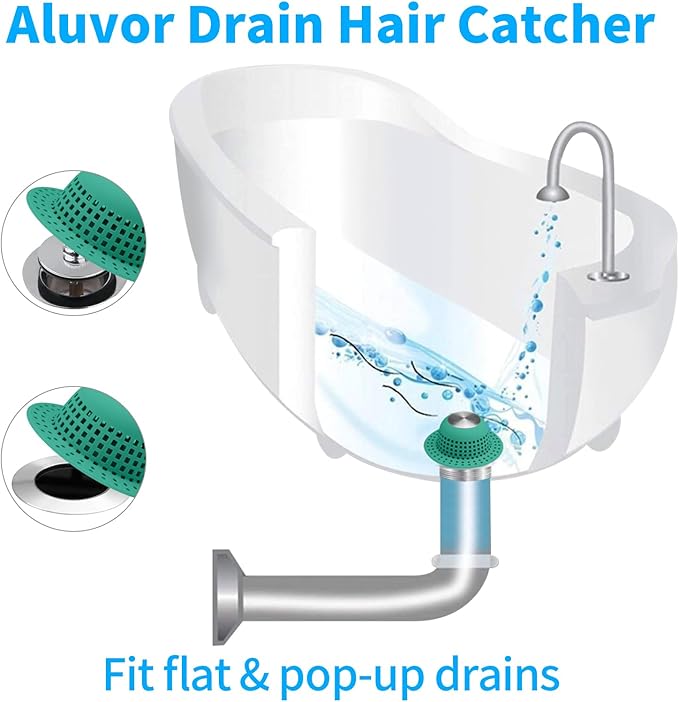 Shower Drain Hair Catcher, Bathtub Drain Cover Foldable Silicone Shower & Tub - Image 3