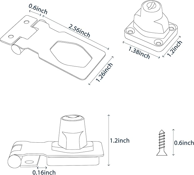 Alise Keyed Hasp Lock, 2.5 Inch Safety Packlock Clasp Hasp Lock Latch - Image 3