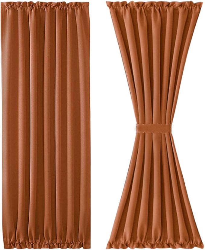 DWCN French Door Curtains – Rod Pocket Thermal Blackout Curtain - Image 7