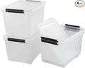 Bringer 4-Pack Large Clear Plastic Storage Box by Bringer