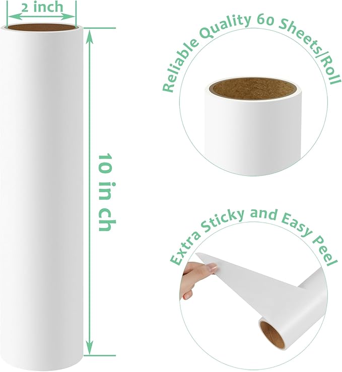 Large Lint Roller Refills 10 inch Wide Ultra Sticky Mega Roller Refills - Image 4