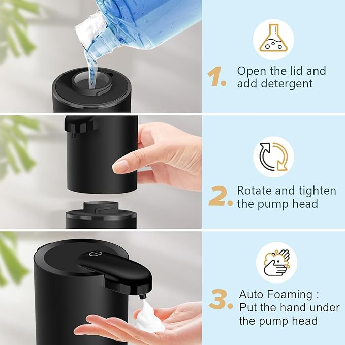 Automatic Foaming Soap Dispenser, Touchless Hand Soap Dispenser Rechargeable - Image 4