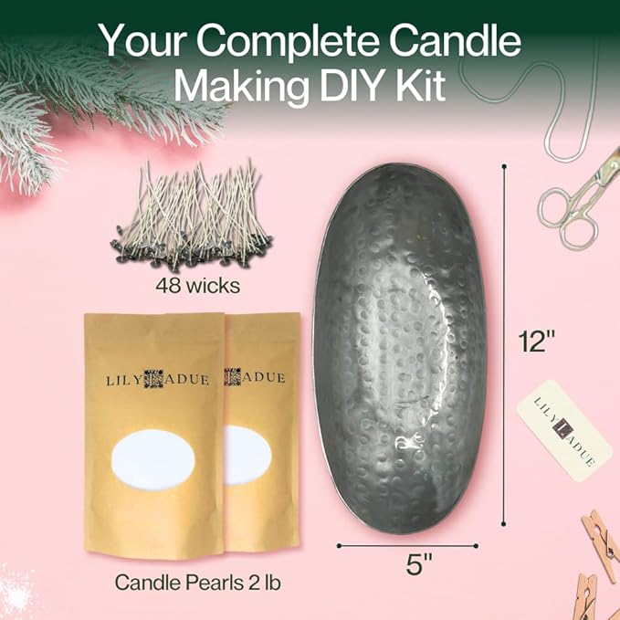 LILY LADUE Candle Refill Kit - 2Lb/32Oz Pearled Candles Sand and Wicks and - Image 2