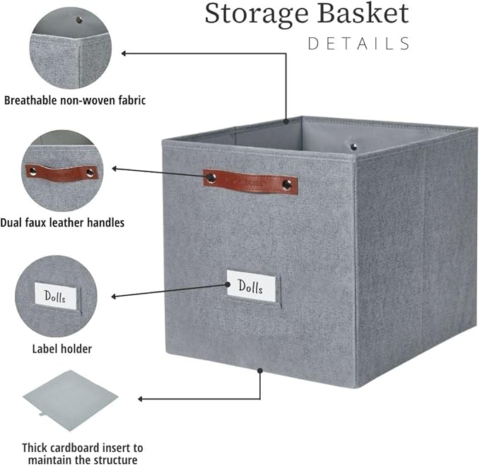 DECOMOMO Storage Cubes, Fabric Organizer Bins - Image 3