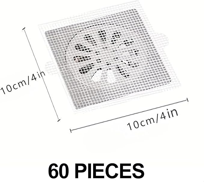 60PCS Disposable Shower Drain Cover Hair Catcher Shower Drain Mesh Stickers - Image 2