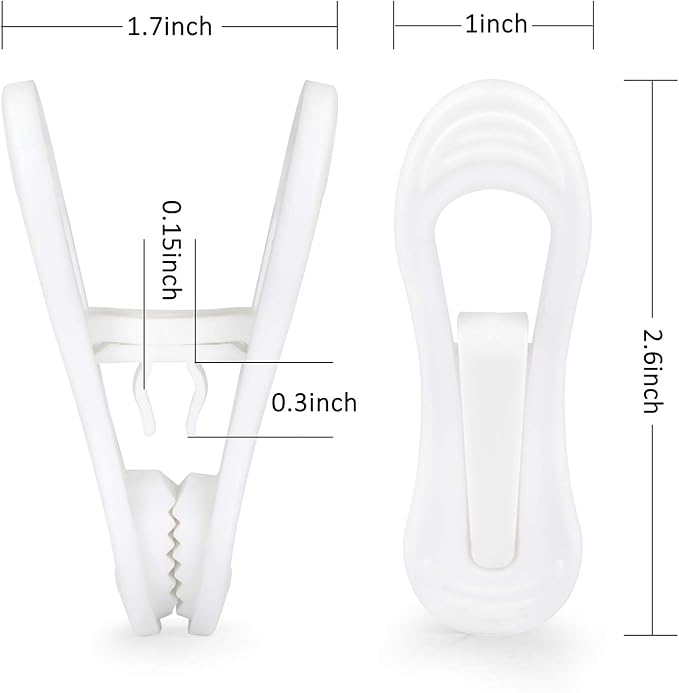 Tinfol White Plastic Hanger Clips, 24 Pack Hanger Clips- Strong Pinch Grip - Image 4