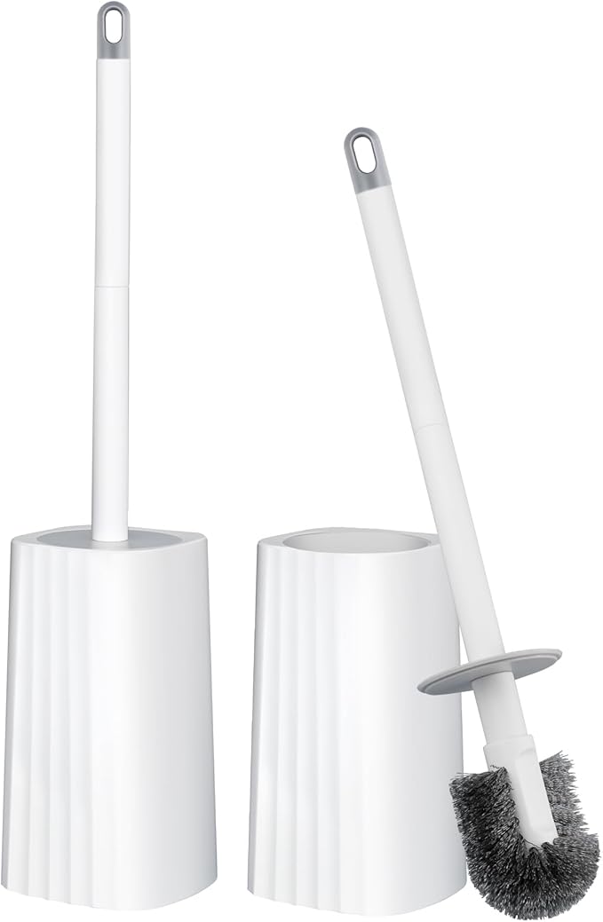 Toilet Brush & Holder Set, 2 Pack Toilet Brushes by Derloyo