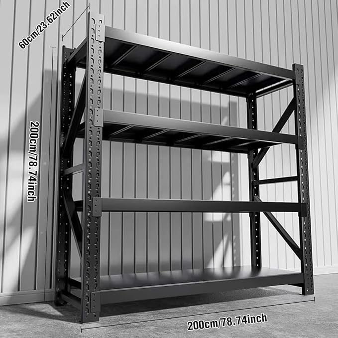 5000lbs Load Capacity, Heavy Duty 4-Tier Steel Shelving Unit, Adjustable - Image 2