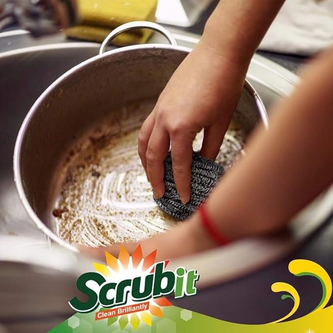 12 Pack Stainless Steel Scourers by Scrub It – Steel Wool Scrubber Pad Used - Image 7