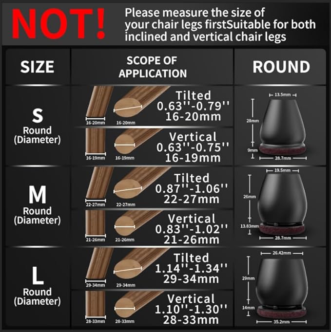 Ezprotekt 24 Pcs Round Silicone Chair Leg Floor Protectors - Image 3