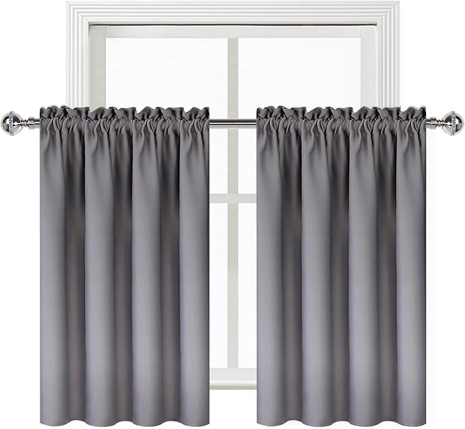 DWCN Short Grey Blackout Curtains - Image 8