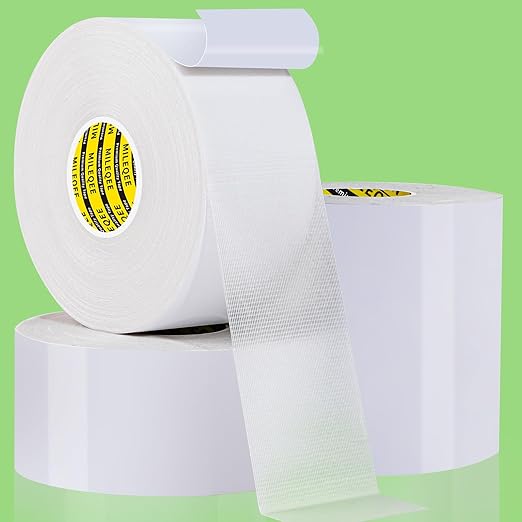 4Pack Double Sided Tape Heavy Duty, 2in x 66FT, Universal High Tack Strong Wall by MILEQEE