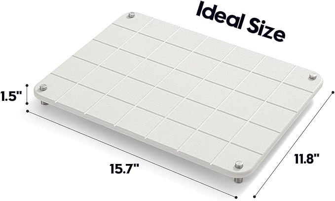 Stone Dish Drying Mat for Kitchen Counter, Water Absorbing Bathroom Tray Sink - Image 7