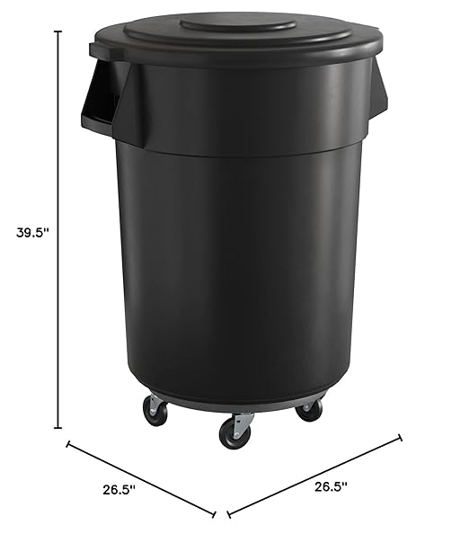 55 Gallon Black Round Commercial Trash Can - Image 5
