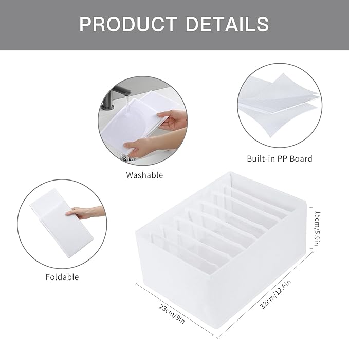 Qozary 4 Pack Drawer Organizers - Image 5