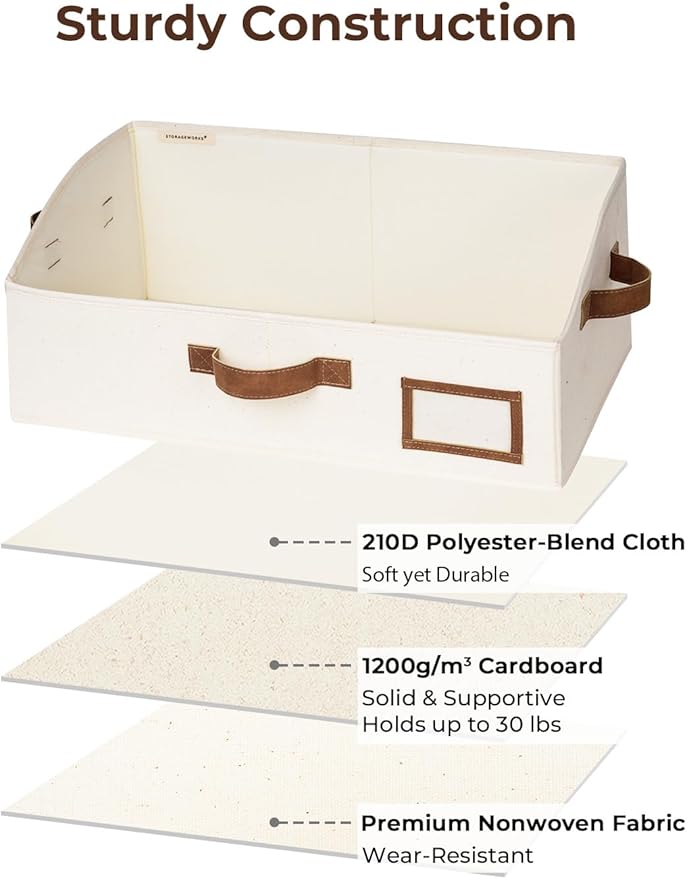 StorageWorks Closet Storage Bins, Trapezoid Organizer Box - Image 3