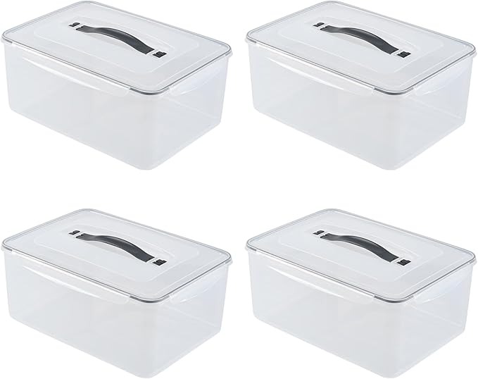 4-Pack 14.5 L Food Sealed Storage Container, Plastic Boxes by Bblina