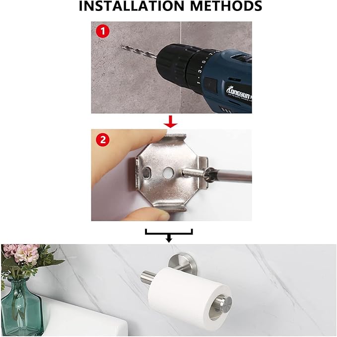 NearMoon Bathroom Toilet Paper Holder, Premium SUS304 Stainless Steel Rustproof - Image 8