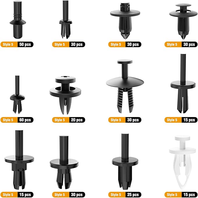 GOOACC 380Pcs Car Automotive Plastic, Nylon Push Pin Rivet - Image 3