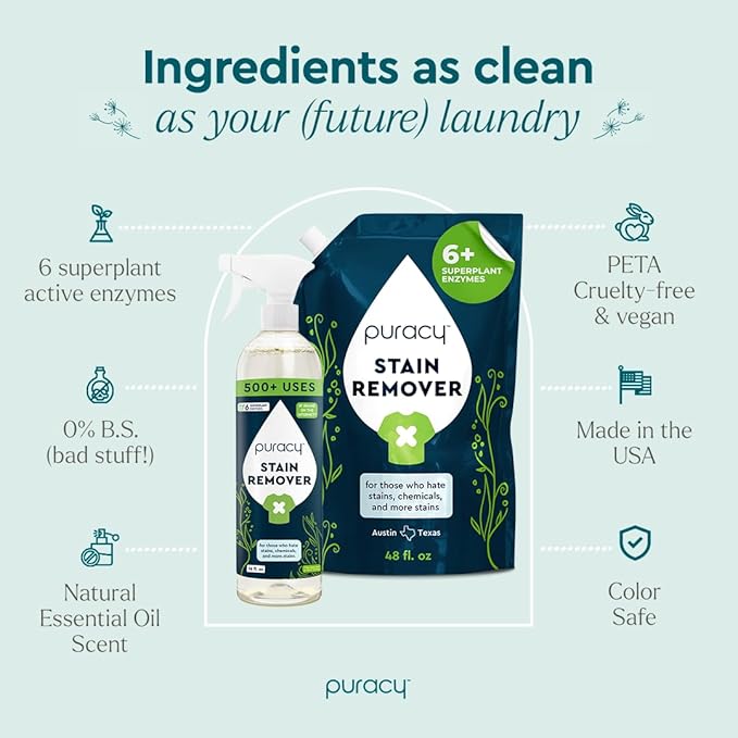 Puracy Stain Remover, Natural Based Travel and Laundry Stain Cleaner - Image 4