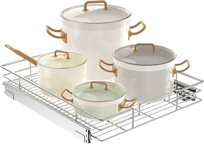 LOVMOR Pull Out Cabinet Organizer 20"W x 21"D, Kitchen Cabinet Pull Out Shelves by LOVMOR