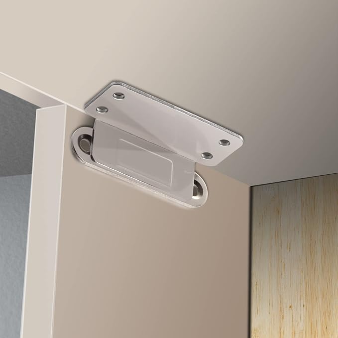 Mousike Double Magnetic Door Catch，60lb Stainless Steel Cabinet Door Magnets - Image 3