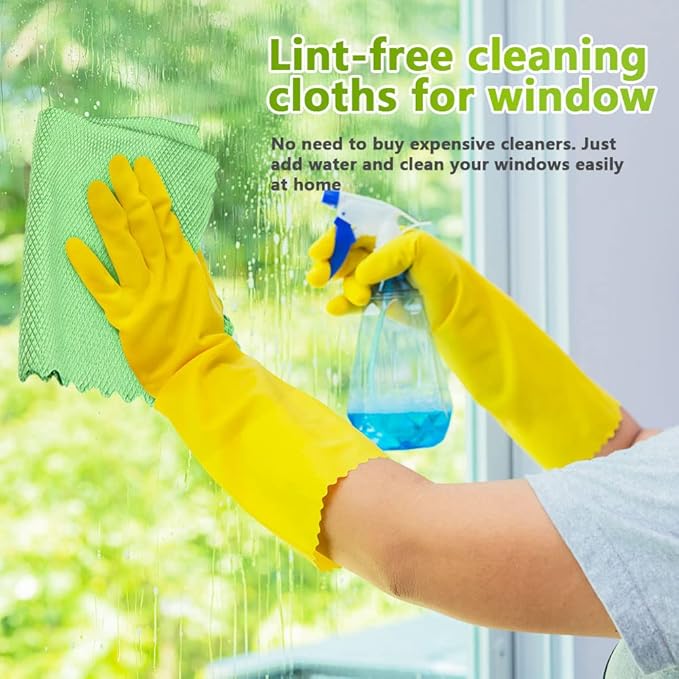 HOMEXCEL Microfiber Glass Cleaning Cloths-6PK, Stainless Steel, Premium - Image 2