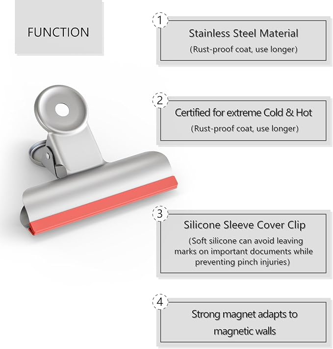 HOUSE AGAIN 12 Pack Stainless Steel Chip Bag Clips Covered - Image 8
