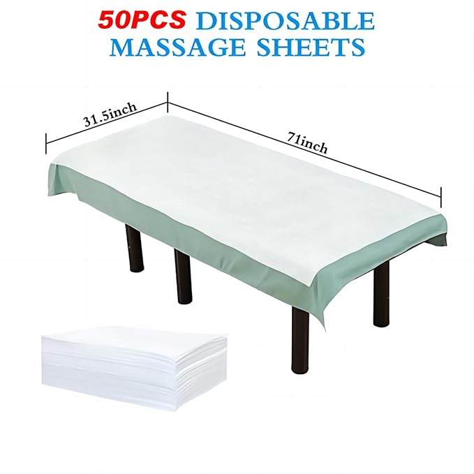 50Pcs Disposable Massage Table Sheets 31.5" x 71" Non-Woven Fabric Bed Covers - Image 2