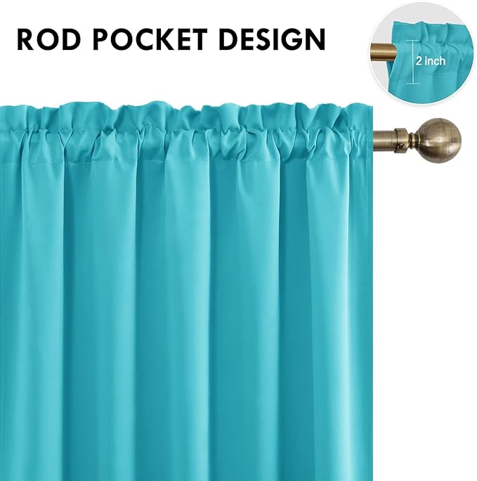 DWCN Blackout Curtains for Bedroom – Rod Pocket Thermal Insulated Noise - Image 4