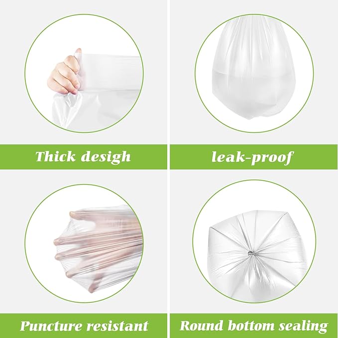 Teivio 3 Gallon 150 Counts Strong Trash Bags Garbage Bags, Bathroom Trash Can - Image 4